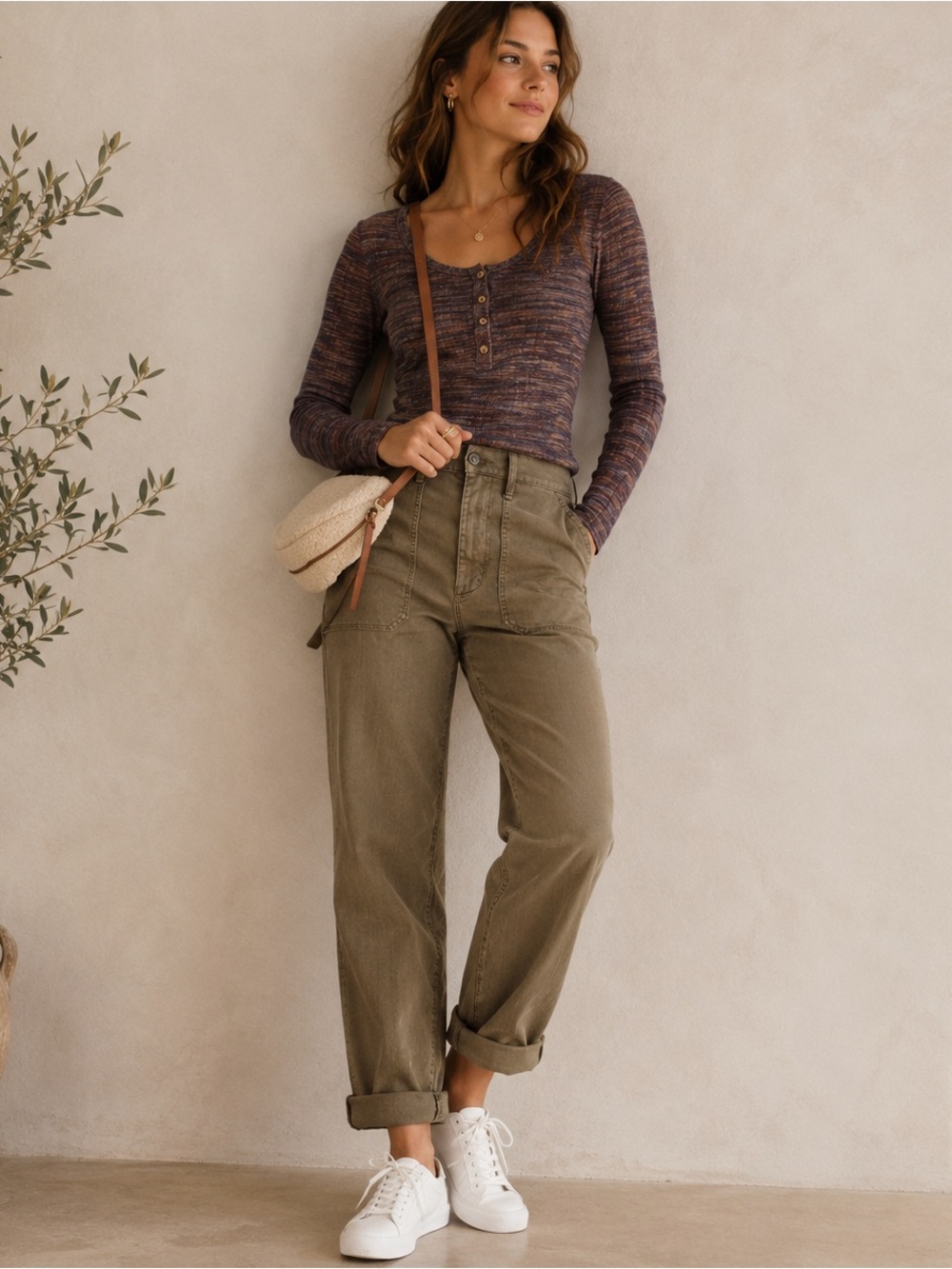 Madewell Perfect Vintage Straight Utility Pants Size 27 Pale Green Herringbone